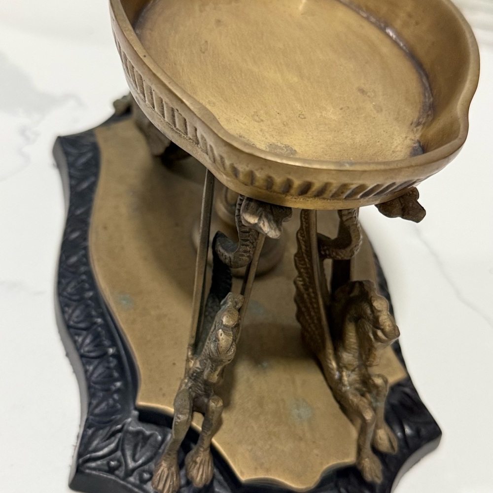 Elegant Brass and Black Soap Dish